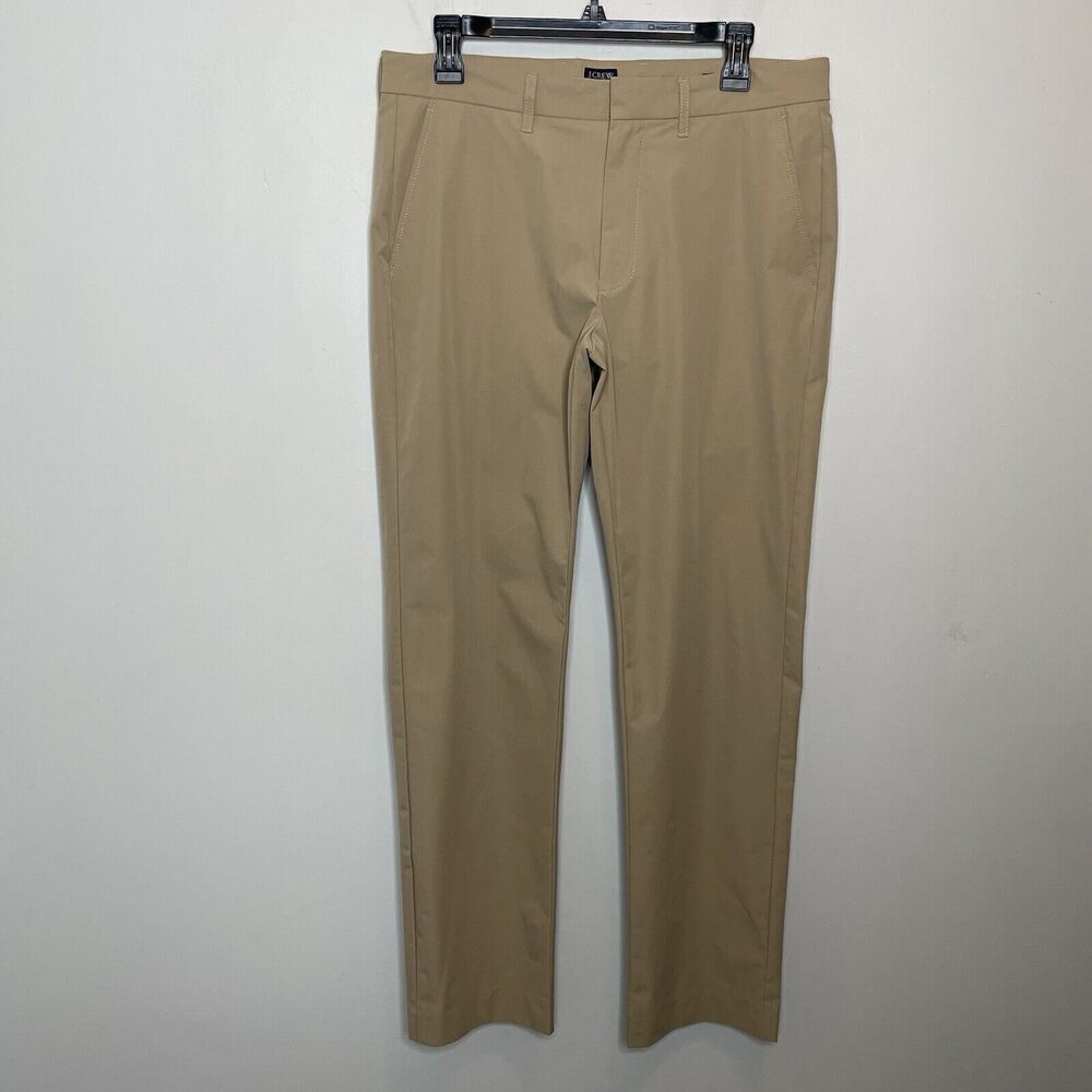 J.CREW Thompson Tech Pant Men 32 x 32 Khaki Tan Lightweight Performance AD934
